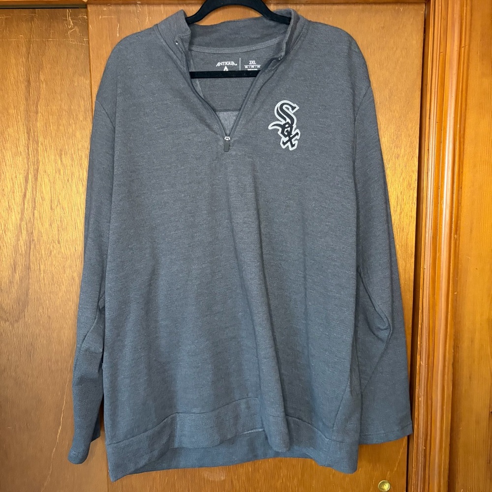 White Sox Antigua Charcoal Quarter-Zip Pullover with